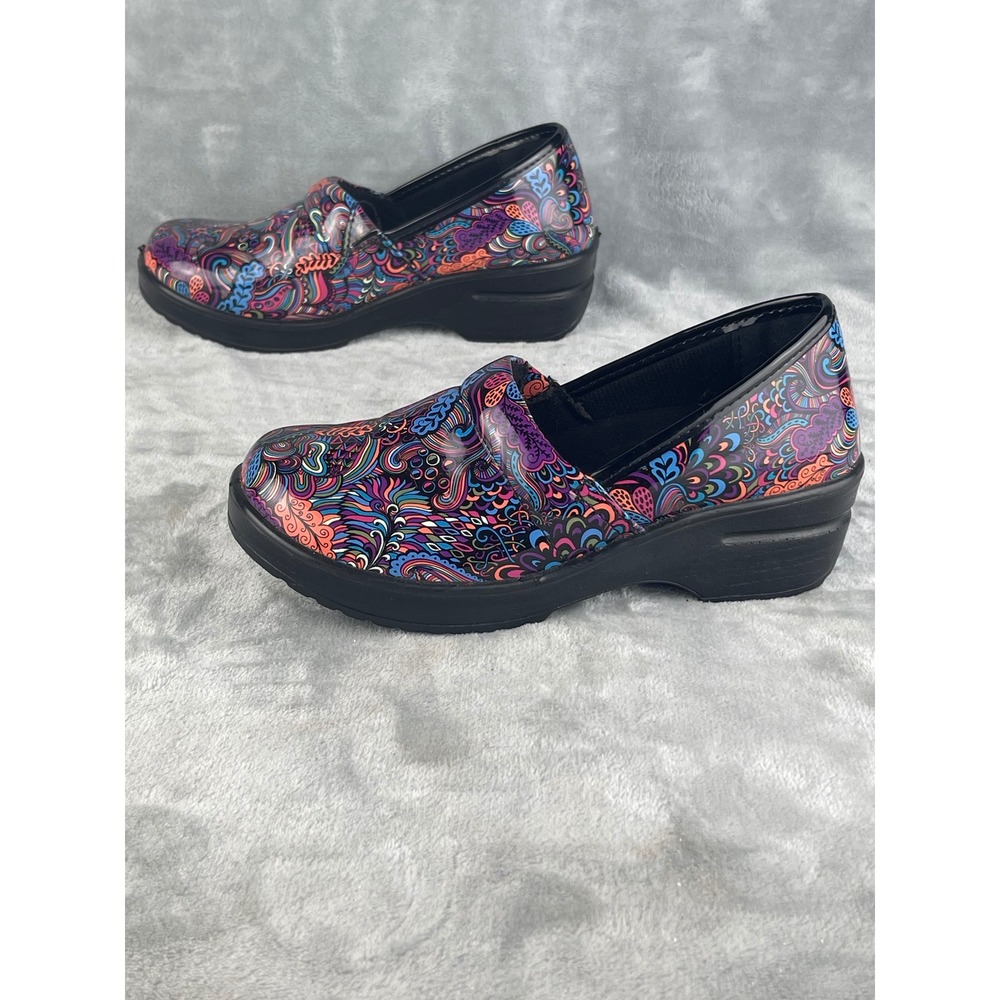 Easy Street Laurie Clogs Womens 5.5 Multi-Color Excellent Paisley Slip Resistant - Picture 5 of 8